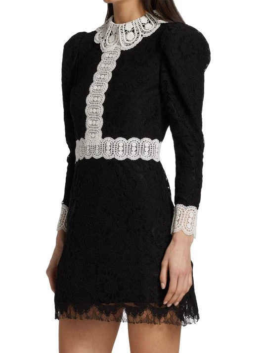 Alice + Olivia Kaitlyn Floral Lace & Crochet Minidress 4 Alice + Olivia Kaitlyn Floral Lace & Crochet Minidress - Image 4