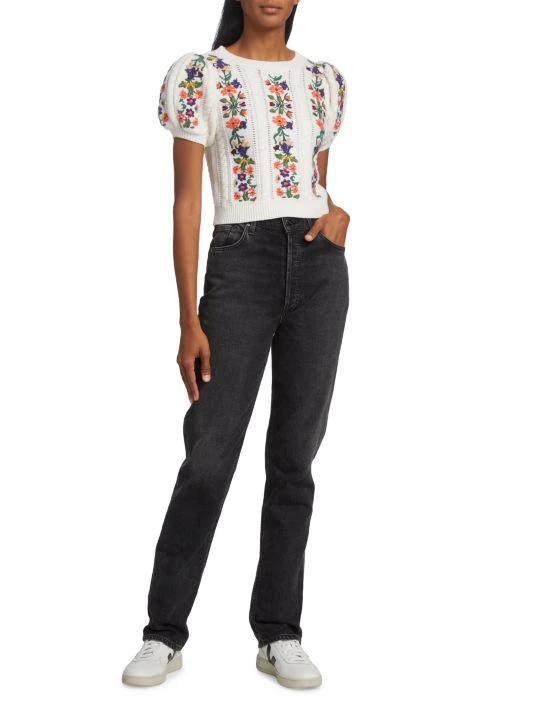 Alice + Olivia Daren Cotton & Wool Knit Crop Sweater 2 Alice + Olivia Daren Cotton & Wool Knit Crop Sweater - Image 2