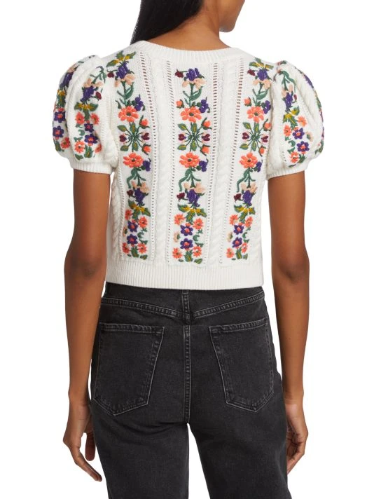 Alice + Olivia Daren Cotton & Wool Knit Crop Sweater 5 Alice + Olivia Daren Cotton & Wool Knit Crop Sweater - Image 5