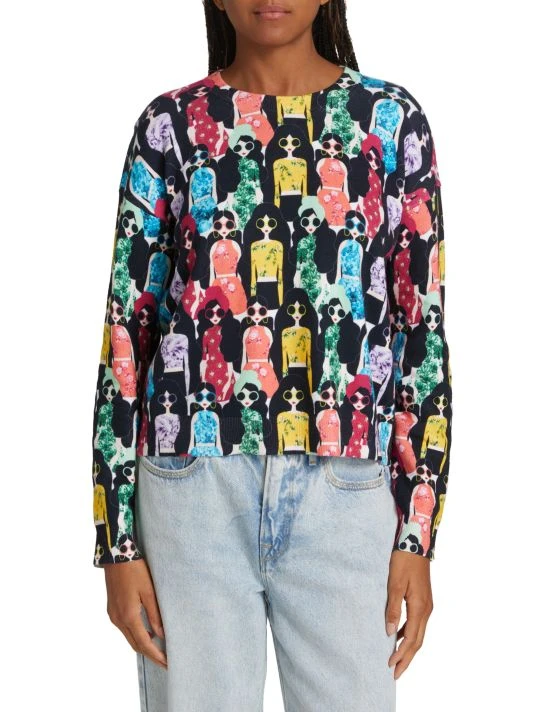 Alice + Olivia Gleeson Printed Pullover Sweater 3 Alice + Olivia Gleeson Printed Pullover Sweater - Image 3