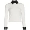 Alice + Olivia Dory Layered Sweater Soft White Black