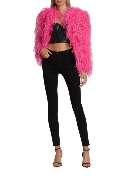Alice + Olivia Kidman Dyed Ostrich Feather Jacket 2 Alice + Olivia Kidman Dyed Ostrich Feather Jacket - Image 2