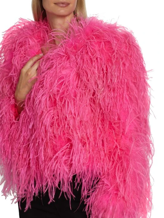 Alice + Olivia Kidman Dyed Ostrich Feather Jacket 6 Alice + Olivia Kidman Dyed Ostrich Feather Jacket - Image 6