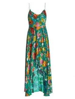 Alice + Olivia Christina Floral-Printed Hi-Lo Dress