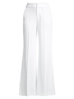 Alice + Olivia Dylan High-Waist Wide-Leg Pants White