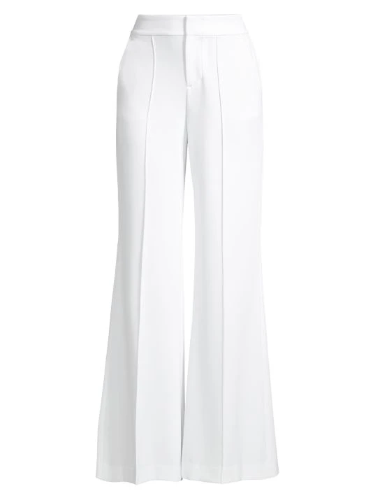 Alice + Olivia Dylan High-Waist Wide-Leg Pants White 1 Alice + Olivia Dylan High-Waist Wide-Leg Pants White