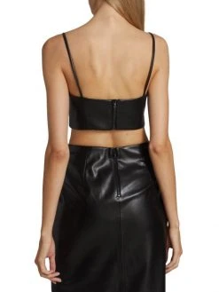 Alice + Olivia Pearle Vegan Leather Crop Top -Alice + Olivia Sales unnamed file 622