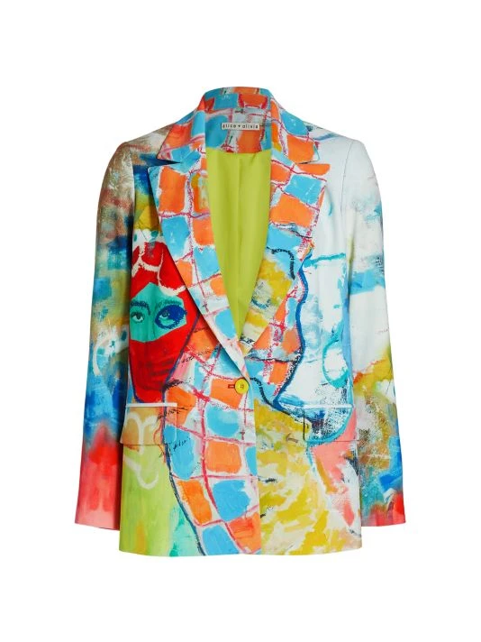 Alice + Olivia X Kidsuper Denny Printed Boyfriend Blazer 1 Alice + Olivia X Kidsuper Denny Printed Boyfriend Blazer