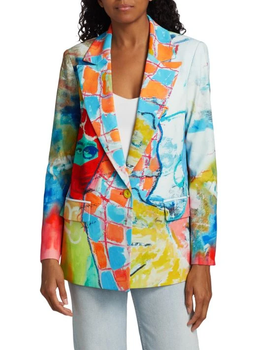 Alice + Olivia X Kidsuper Denny Printed Boyfriend Blazer 3 Alice + Olivia X Kidsuper Denny Printed Boyfriend Blazer - Image 3