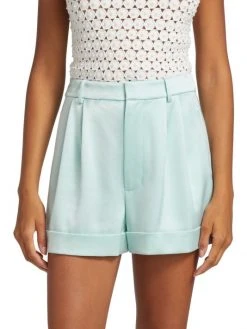 Alice + Olivia Conry Pleated Satin Shorts -Alice + Olivia Sales unnamed file 666