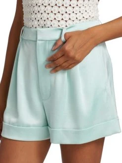Alice + Olivia Conry Pleated Satin Shorts -Alice + Olivia Sales unnamed file 669