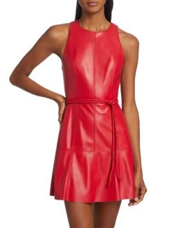 Alice + Olivia Leandra Vegan Leather Minidress -Alice + Olivia Sales unnamed file 673