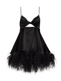 Alice + Olivia Necole Feather-Embellished Minidress