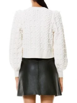 Alice + Olivia Kitty Puff-Sleeve Cardigan -Alice + Olivia Sales unnamed file 7