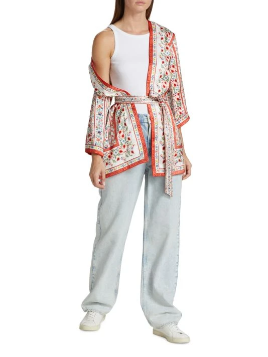 Alice + Olivia Domino Floral Satin Kimono 2 Alice + Olivia Domino Floral Satin Kimono - Image 2