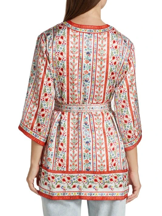 Alice + Olivia Domino Floral Satin Kimono 5 Alice + Olivia Domino Floral Satin Kimono - Image 5