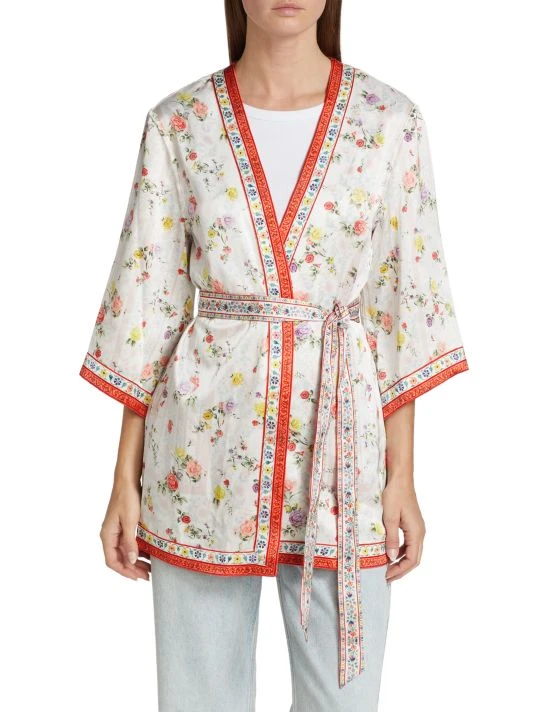 Alice + Olivia Domino Floral Satin Kimono 6 Alice + Olivia Domino Floral Satin Kimono - Image 6