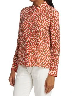 Alice + Olivia Willa Strawberry Silk Shirt -Alice + Olivia Sales unnamed file 712