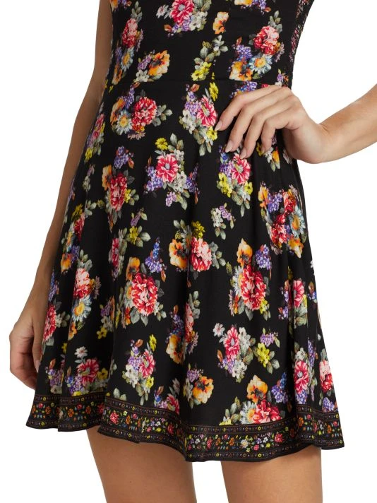 Alice + Olivia Glinda Printed Smocked Crepe Minidress 6 Alice + Olivia Glinda Printed Smocked Crepe Minidress - Image 6