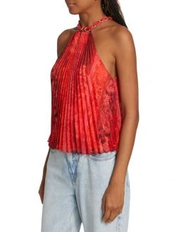 Alice + Olivia Alycia Pleated Halterneck Top 10 Alice + Olivia Alycia Pleated Halterneck Top -Alice + Olivia Sales unnamed file 787