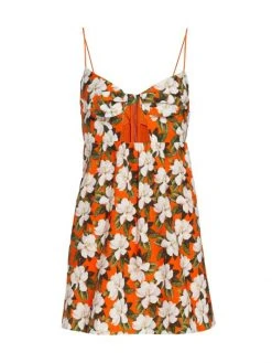 Alice + Olivia Melvina Floral Tie-Front Cut-Out Minidress