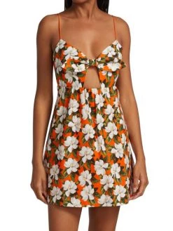 Alice + Olivia Melvina Floral Tie-Front Cut-Out Minidress -Alice + Olivia Sales unnamed file 800