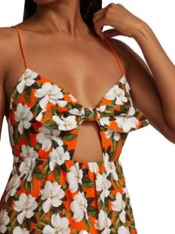 Alice + Olivia Melvina Floral Tie-Front Cut-Out Minidress -Alice + Olivia Sales unnamed file 803