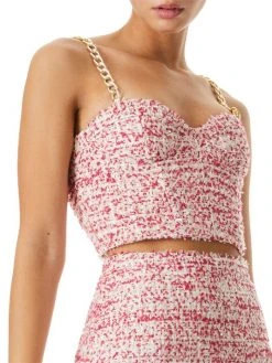 Alice + Olivia Cristi Chain-Strap Tweed Crop Top 11 Alice + Olivia Cristi Chain-Strap Tweed Crop Top -Alice + Olivia Sales unnamed file 808