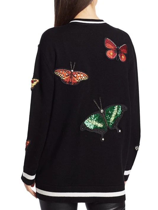 Alice + Olivia Bradford Butterfly Embroidered Cardigan 5 Alice + Olivia Bradford Butterfly Embroidered Cardigan - Image 5