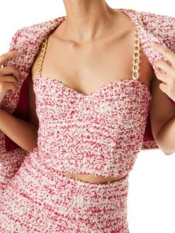 Alice + Olivia Cristi Chain-Strap Tweed Crop Top 13 Alice + Olivia Cristi Chain-Strap Tweed Crop Top -Alice + Olivia Sales unnamed file 810