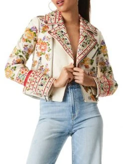 Alice + Olivia Cody Embellished Leather Moto Jacket -Alice + Olivia Sales unnamed file 833