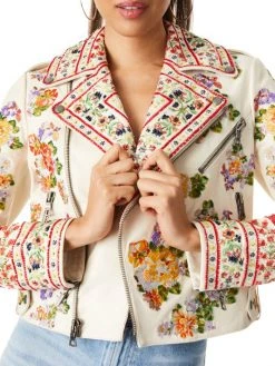 Alice + Olivia Cody Embellished Leather Moto Jacket -Alice + Olivia Sales unnamed file 835