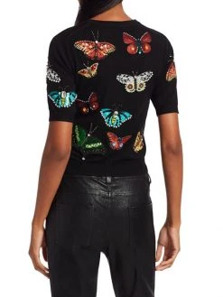 Alice + Olivia Ciara Butterfly Embroidery Stretch-Wool Pullover 11 Alice + Olivia Ciara Butterfly Embroidery Stretch-Wool Pullover -Alice + Olivia Sales unnamed file 847