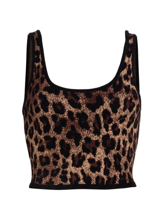 Alice + Olivia Daryn Leopard Cropped Tank 1 Alice + Olivia Daryn Leopard Cropped Tank