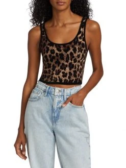 Alice + Olivia Daryn Leopard Cropped Tank 9 Alice + Olivia Daryn Leopard Cropped Tank -Alice + Olivia Sales unnamed file 852