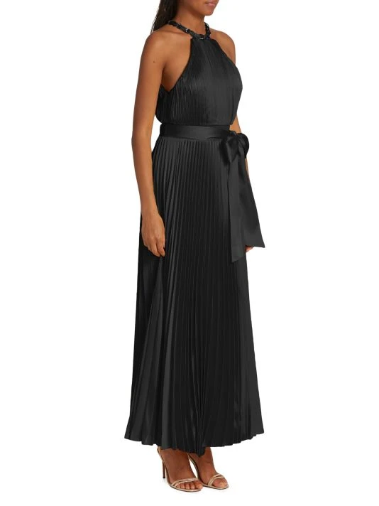 Alice + Olivia Alycia Pleated Halter Dress 4 Alice + Olivia Alycia Pleated Halter Dress - Image 4