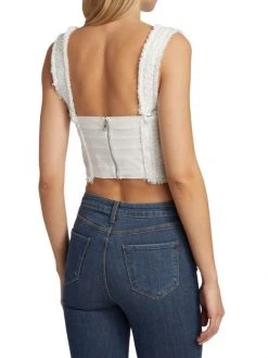 Alice + Olivia Coralie Frayed Crop Top -Alice + Olivia Sales unnamed file 882