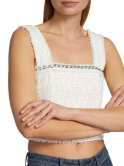 Alice + Olivia Coralie Frayed Crop Top -Alice + Olivia Sales unnamed file 883