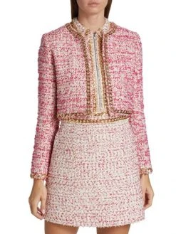 Alice + Olivia Kidman Chain-Trim Cropped Jacket -Alice + Olivia Sales unnamed file 903