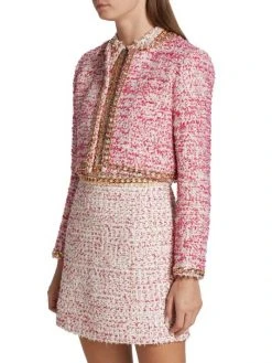 Alice + Olivia Kidman Chain-Trim Cropped Jacket -Alice + Olivia Sales unnamed file 904