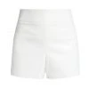 Alice + Olivia Donald Vegan Leather Shorts Off White