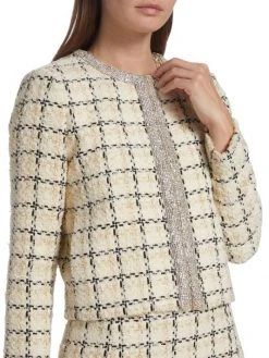Alice + Olivia Kidman Embellished Tweed Jacket -Alice + Olivia Sales unnamed file 980