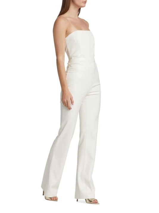 Alice + Olivia Lavera Faux Leather Jumpsuit Black 2 Alice + Olivia Lavera Faux Leather Jumpsuit Black - Image 2