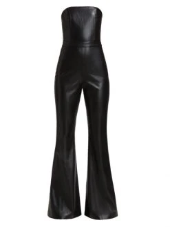 Alice + Olivia Lavera Faux Leather Jumpsuit Black 7 Alice + Olivia Lavera Faux Leather Jumpsuit Black -Alice + Olivia Sales unnamed file 991