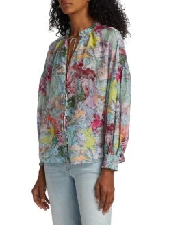 Alice + Olivia Julius Printed Button-Front Blouse 10 Alice + Olivia Julius Printed Button-Front Blouse -Alice + Olivia Sales unnamed file 995