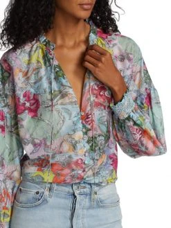 Alice + Olivia Julius Printed Button-Front Blouse 12 Alice + Olivia Julius Printed Button-Front Blouse -Alice + Olivia Sales unnamed file 997